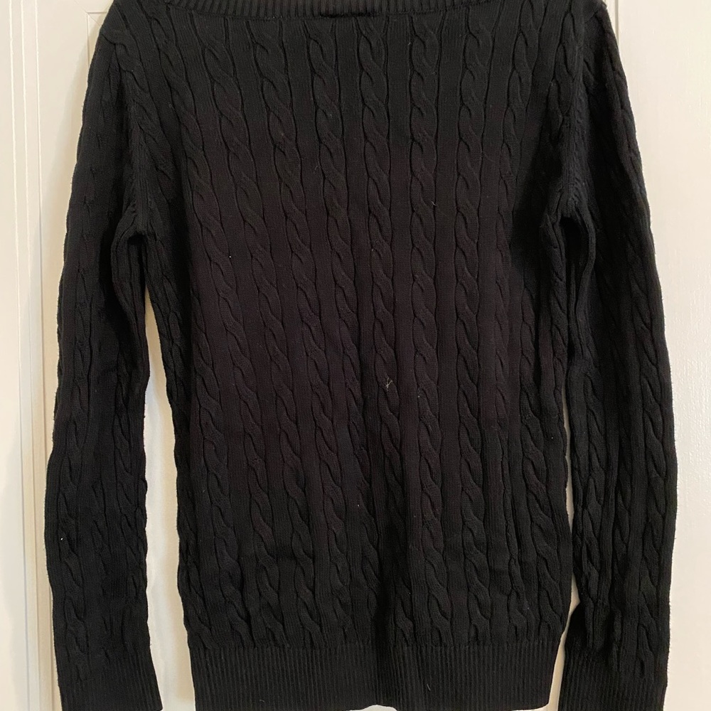 Lacoste Cableknit Sweater - Black - Sz 42 - Picture 3 of 5